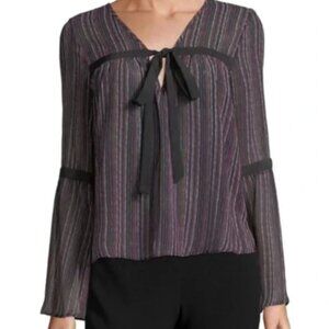 BCBGeneration Black Pumice Sheer Blouse - Size Large